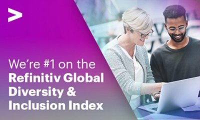 We're #1 on the Refinitiv Global Diversity & Inclusion Index