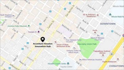 Street map of Accenture Houston Innovation Hub on Bing