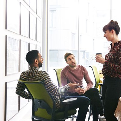 An employees having a meeting