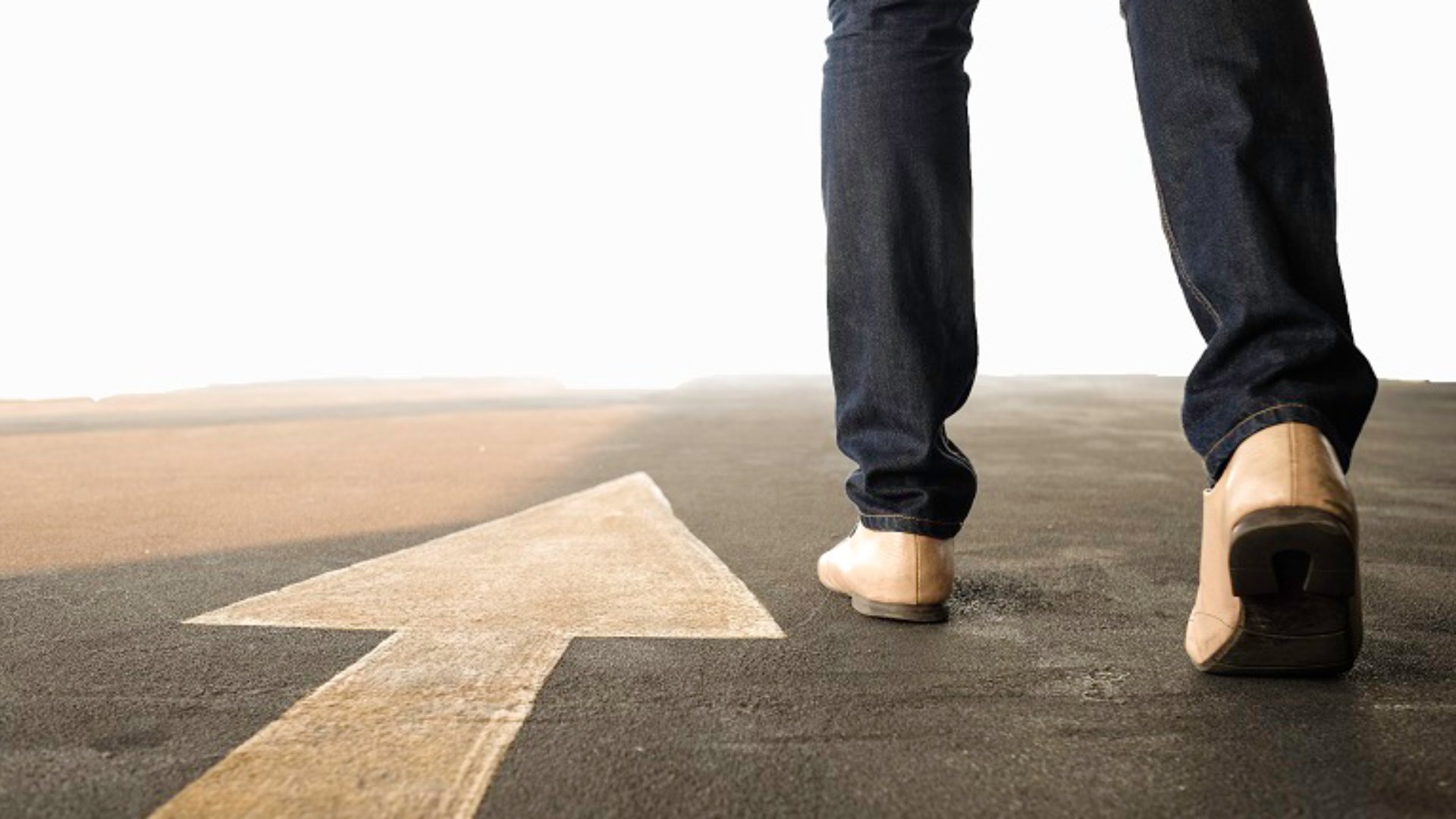 Concept of a man follows the right way