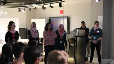 Group of student presenting