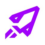 An icon of lift off in purple
