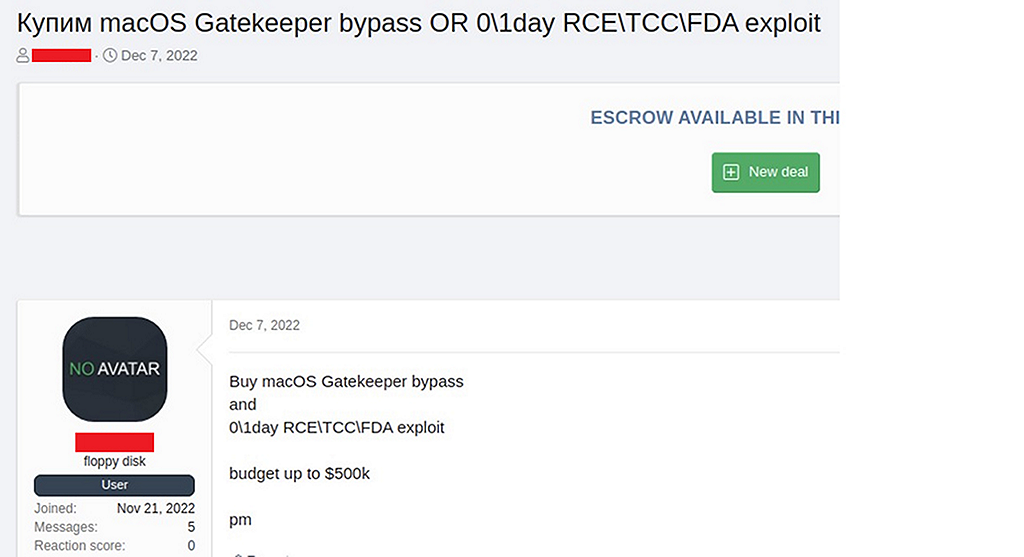 A screenshot of the macOS Gatekeeper bypass.