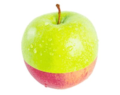 Apple with half color of green and red