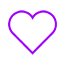 a purple linear icon of a heart