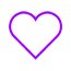 a purple linear icon of a heart