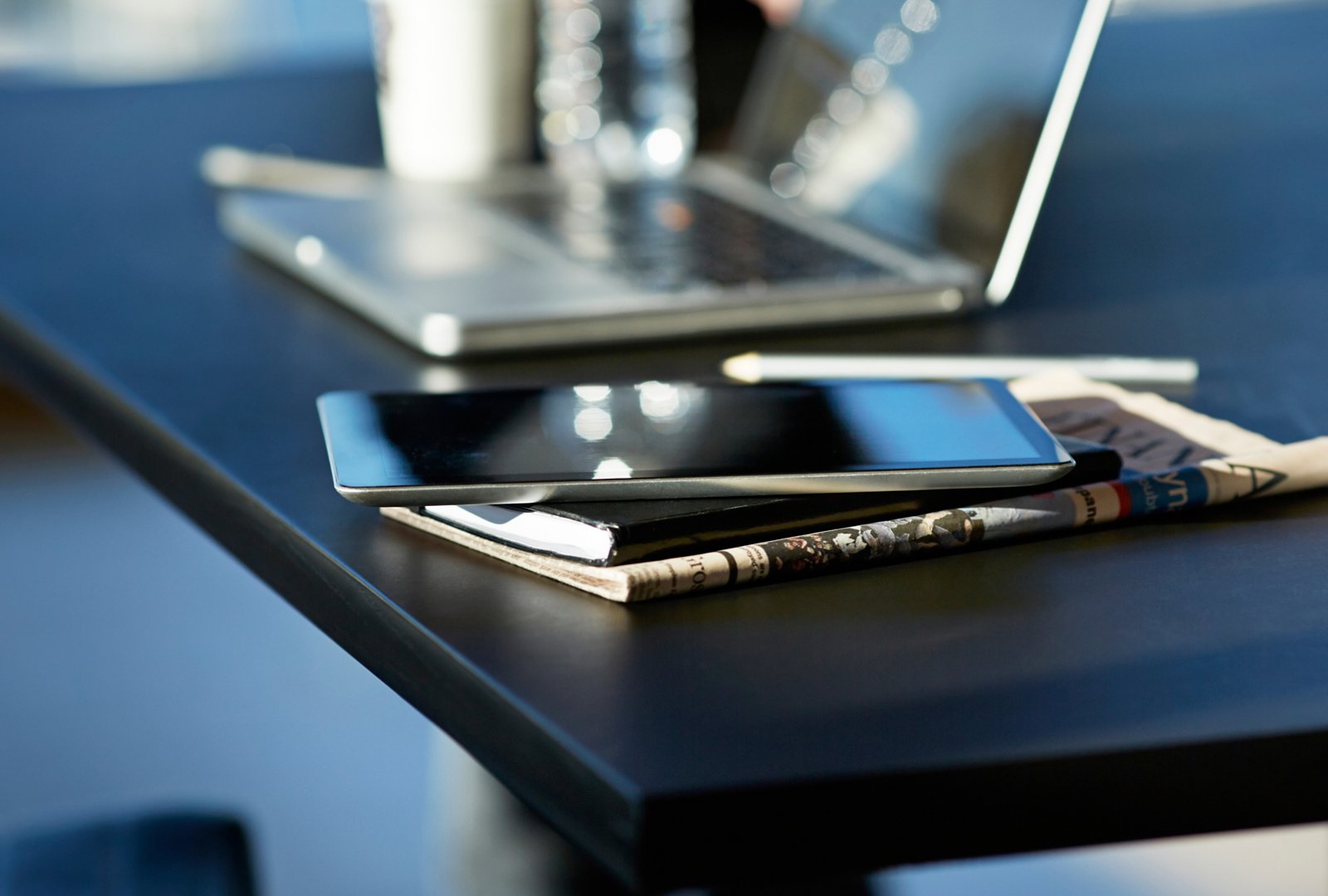 Phone and Tablet at the table.