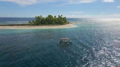 Island surrounded by the sea