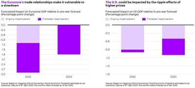 Ukraine and Russia scenarios artile with bar graph