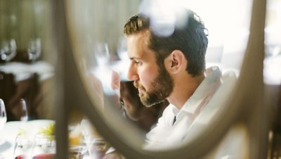 Man sitting and working