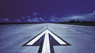   Arrow up sign on the ground