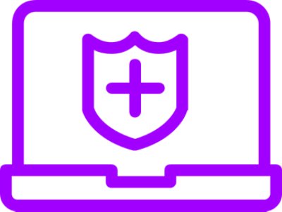 cyber protection purple icon