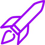 Spaceship purple icon with white background