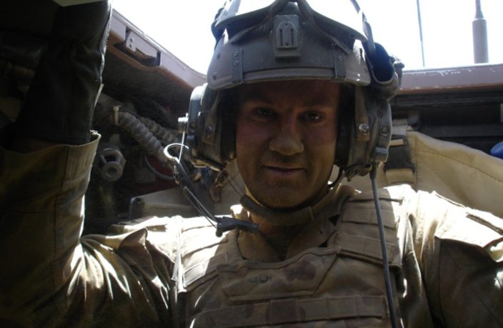 Taking a break from the dust after a patrol in Oruzgan Province 2010