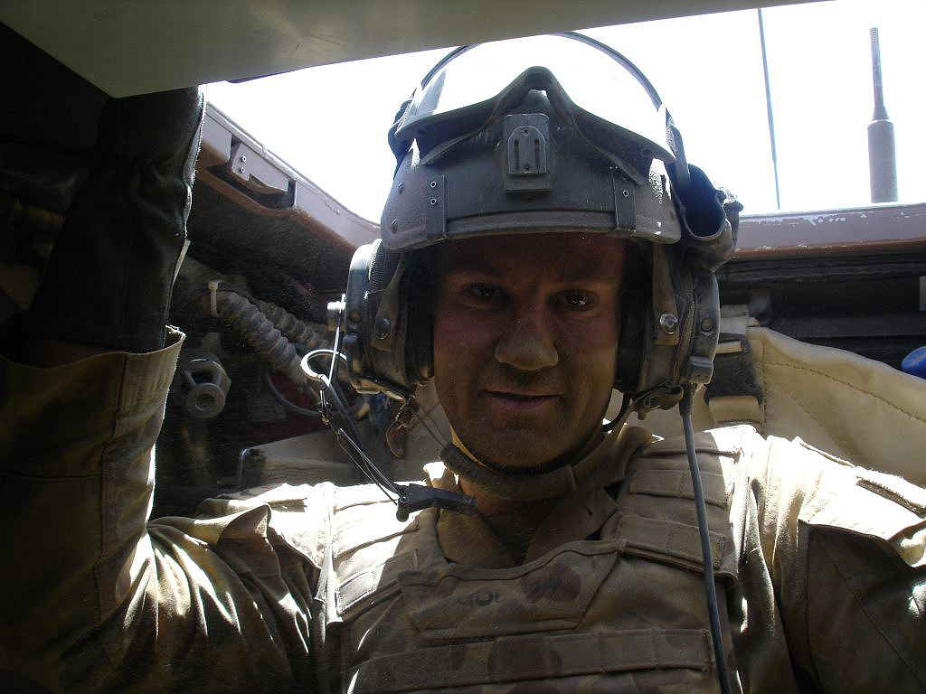 Taking a break from the dust after a patrol in Oruzgan Province 2010