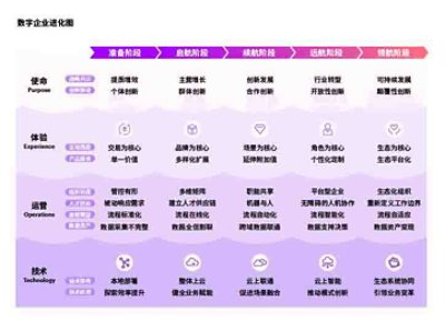 四大维度，五大阶段，供企业全面了解趋势，持续进化 。