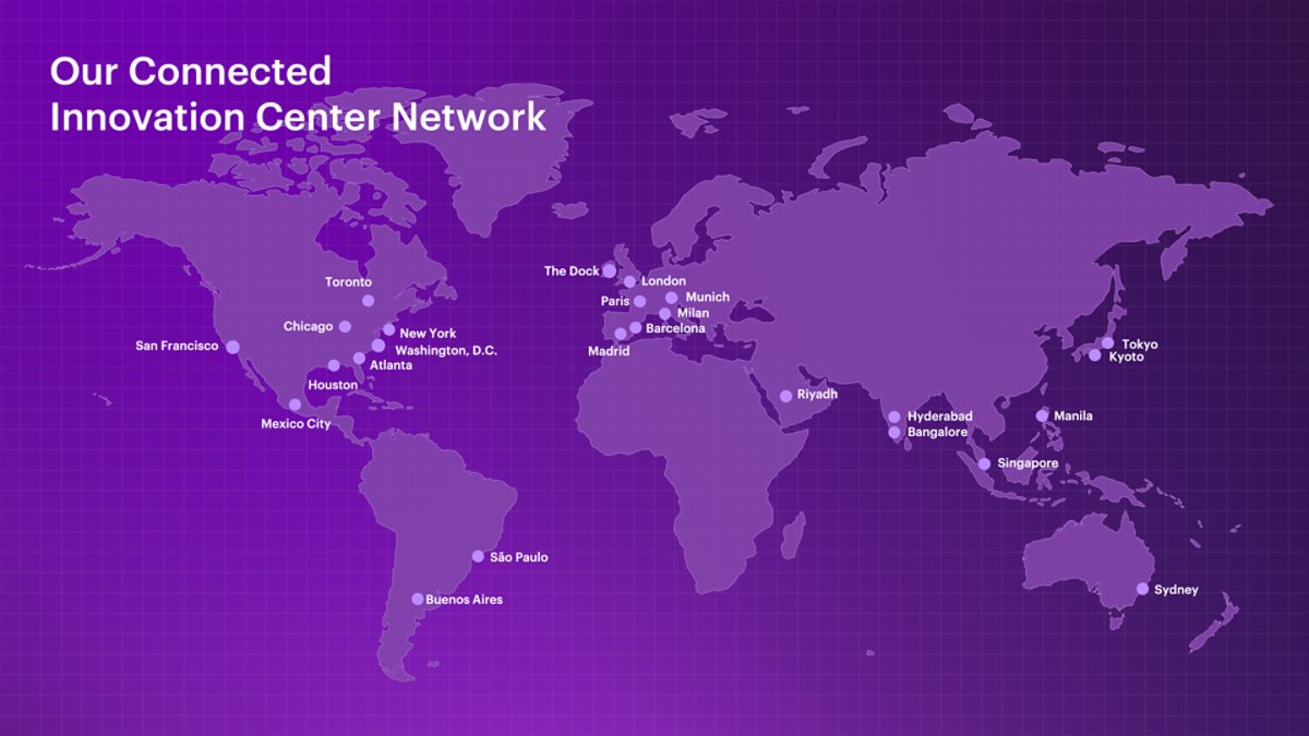 Our Connected Innovation Center Network - We built 100 worldwide innovation hubs where you can test drive industry-led, focused solutions.