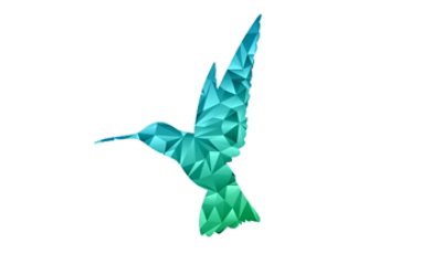 Hummingbird Shape Filled With Green Shapes