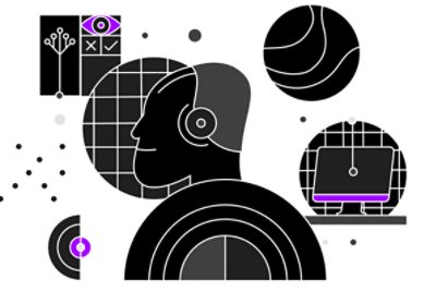 illustration of a man, eye and computer monitor