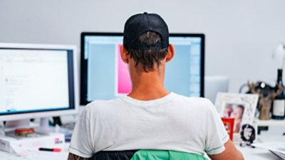 Man using computer