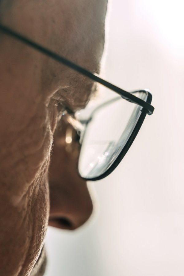 a man wearing glasses