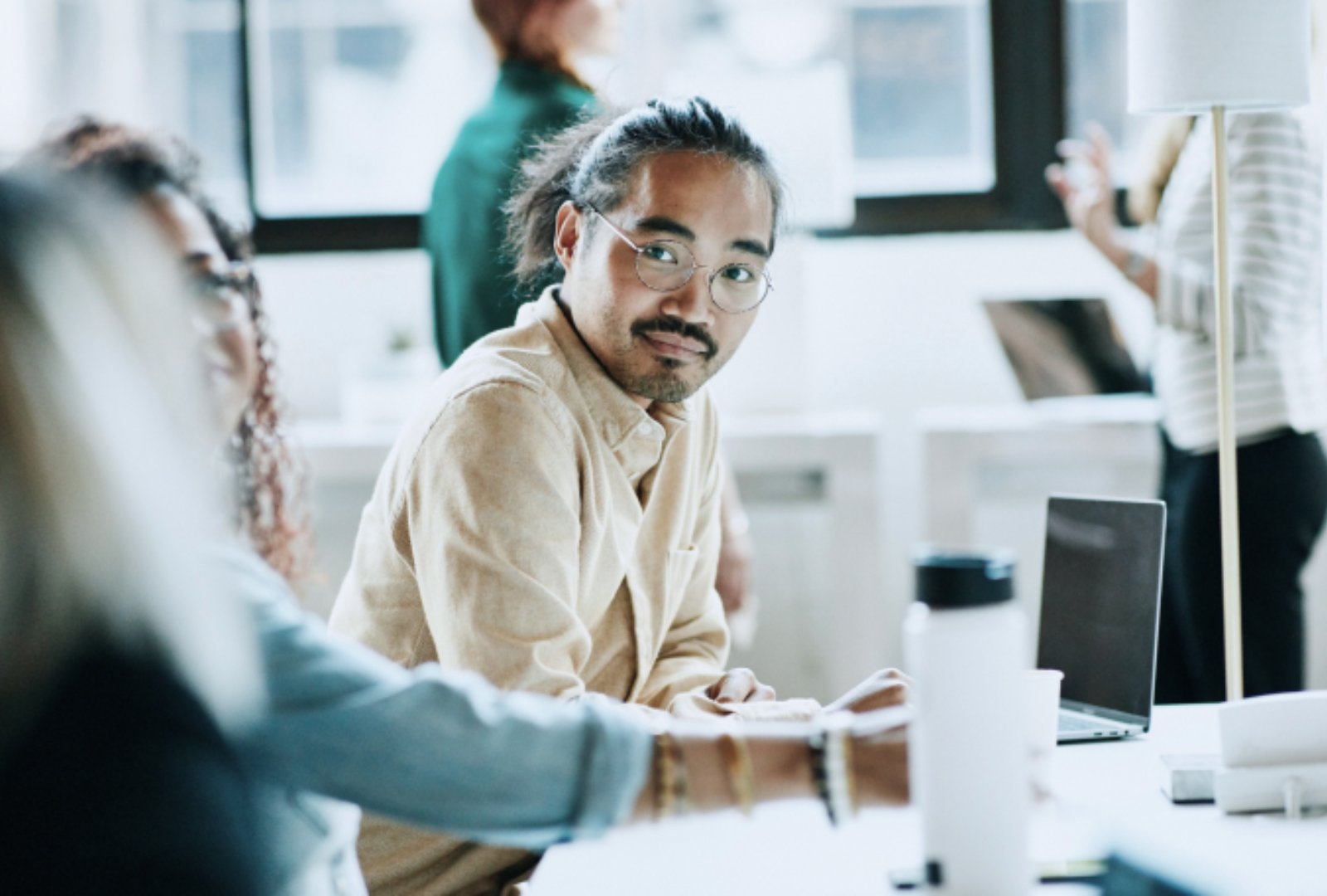 Man with glasses in office