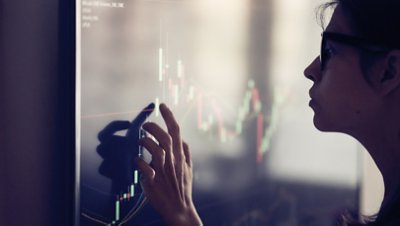 A man studying stocks