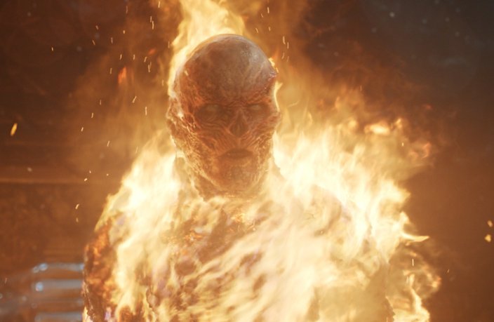 Visual effect of a monster in flames