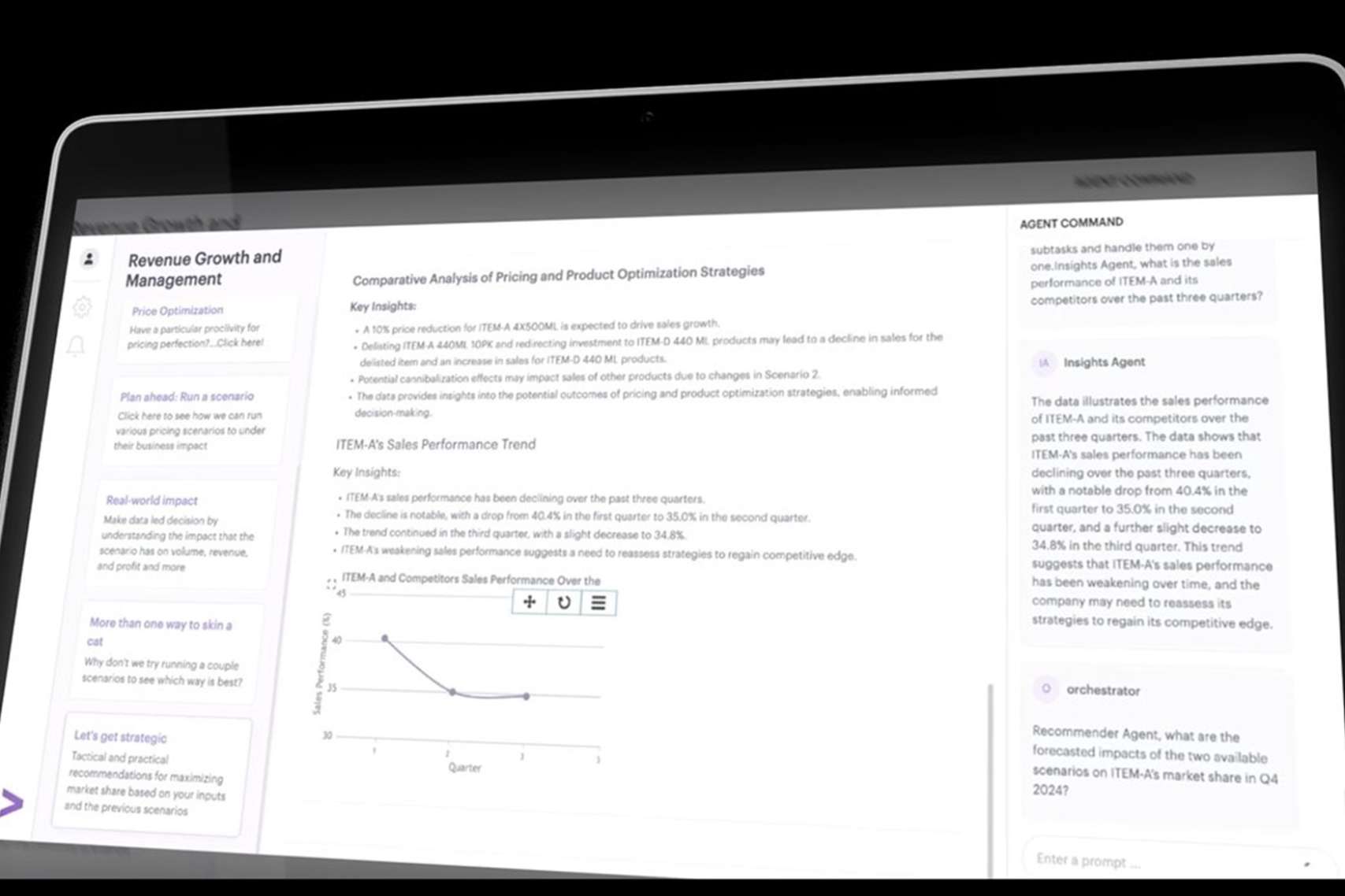 A data-driven, multi-agent approach streamlines pricing, promotions, and customer targeting into a unified system. It leverages Sequential Optimization and real-time insights to enable smarter decision-making.