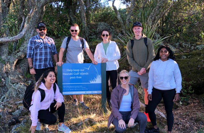 One of our volunteering events - Wasp Wipeout trip with office colleagues at Motutapu Island