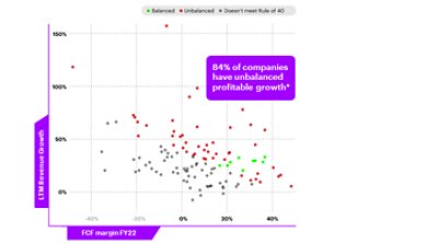 Graphical representation of companies' balanced profitable growth.