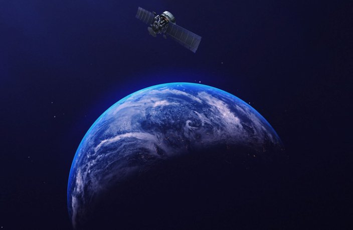 Satellite floating in space