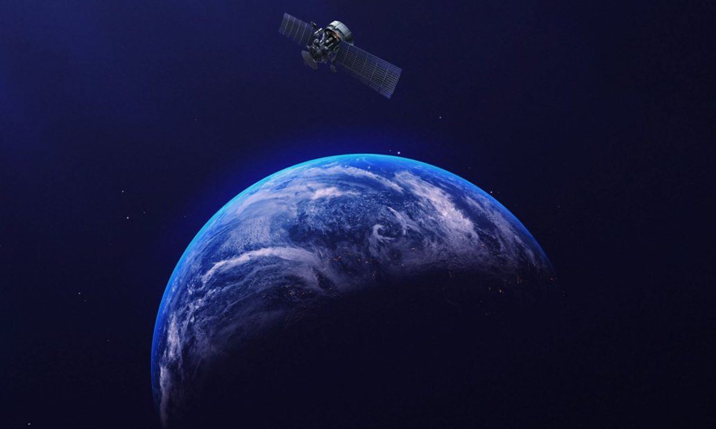 Satellite floating in space