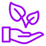 A purple hand holding a sheet