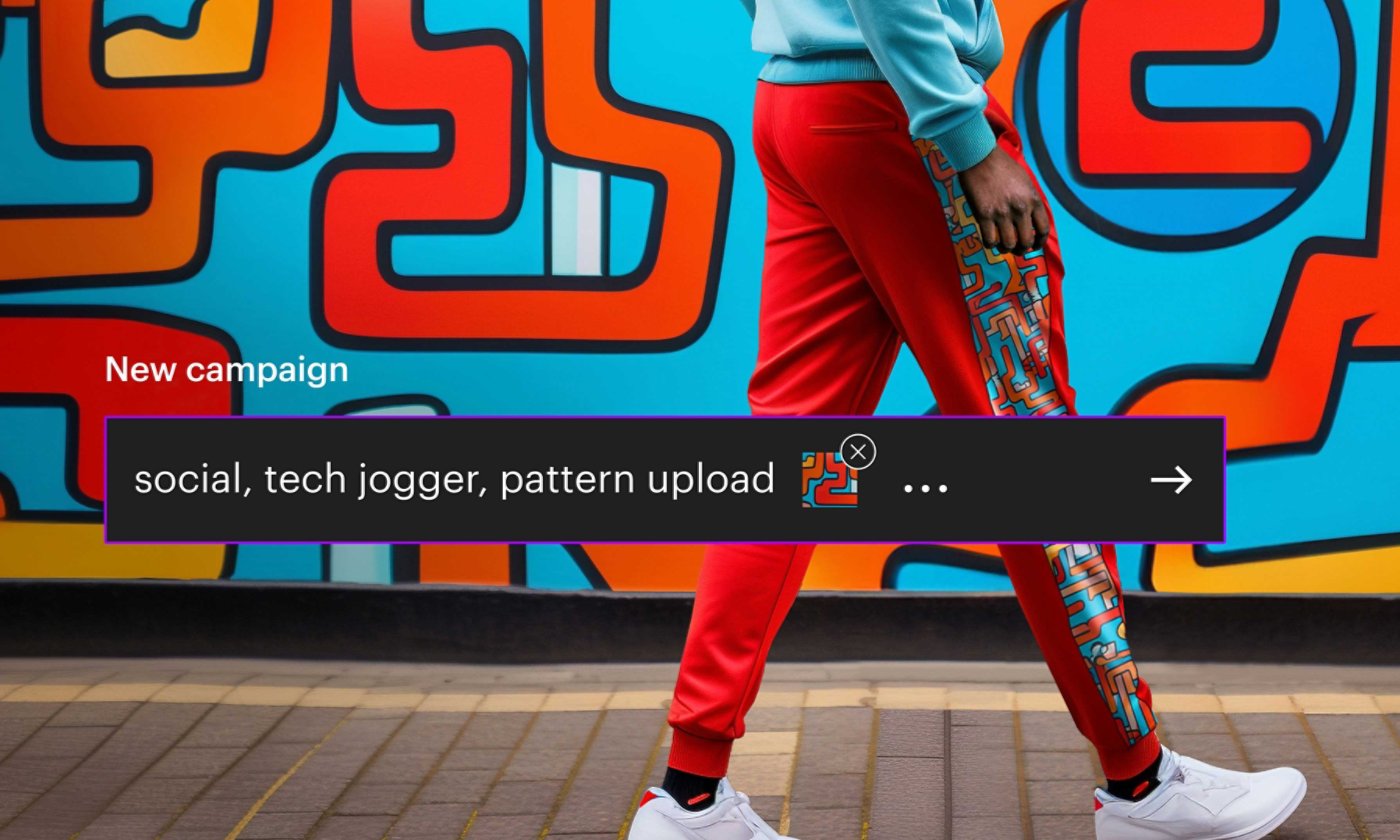 New campaign. social, tech jogger, pattern upload