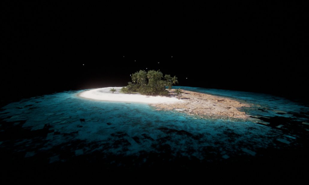 Virtual island in the ocean 