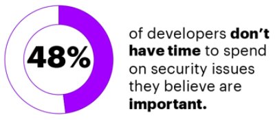 48% of developers don't have time to spend on security issues they believe are important.