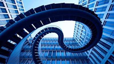 Spiral stairs outside of a building