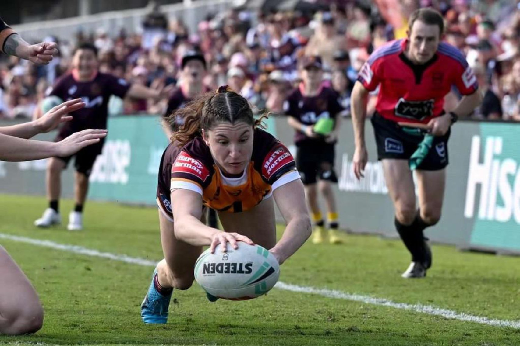 Woman playing rugby